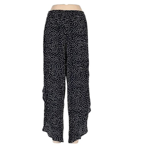 RD Style Blue White Polka Dot Wide Leg With Slit Pants Size Large NWOT - Picture 6 of 10